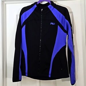 Fila Black and Blue Women's zipper sports jacket